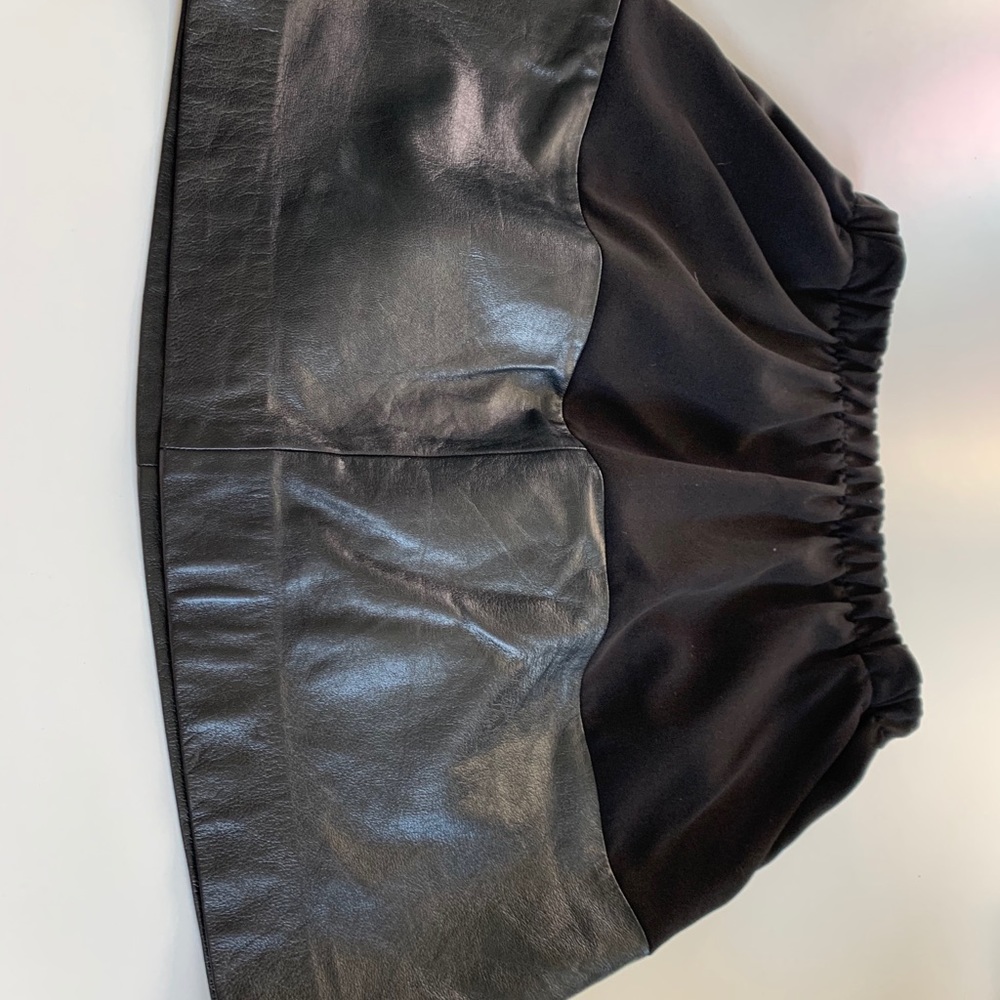 Leather and fabric skirt